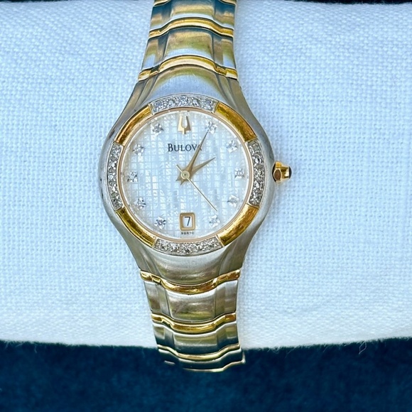 Bulova Classic Women\'s Two Tone Diamond Watch